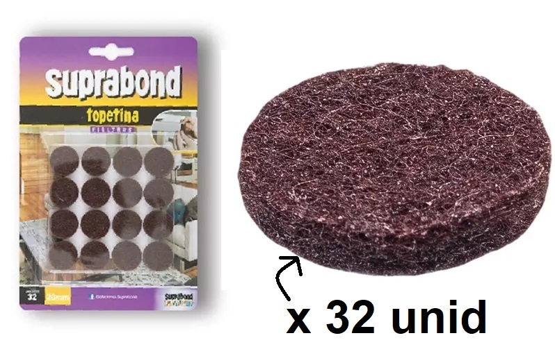 TOPETINA CIRCULAR FIELTRO MARRON 20MM X 32 UNID