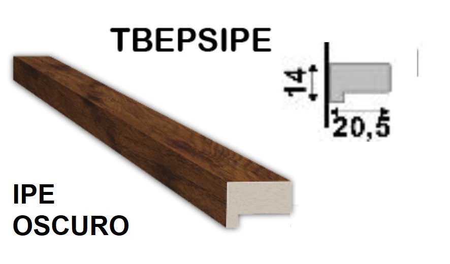 TERMINACION DE BORDE 20.5X14X2800MM IPE OSCURO