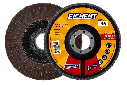 DISCO FLAP OXIDO ALUMINIO  FIBRA ELEMENT AA # 80 4,5"(115MM)