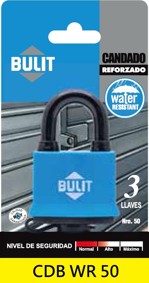 CANDADO BULIT REFORZADO  WATER RESISTANT 50 MM